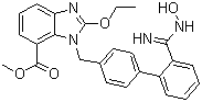结构式 CAS# 147403-65-4, 2-乙氧基-1-[[2'-[(羟基氨基)亚氨基甲基][1,1'-联苯]-4-基]甲基]-1H-苯并咪唑-7-羧酸甲酯