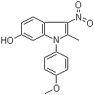结构式 CAS# 147591-46-6, 1-(4-甲氧基苯基)-2-甲基-3-硝基-1H-吲哚-6-醇