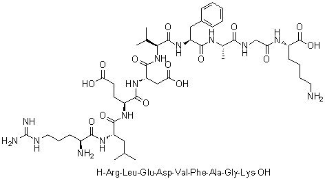 L-Arginyl-L-leucyl-L-alpha-glutamyl-L-alpha-aspartyl-L-valyl-L-phenylalanyl-L-alanylglycyl-L-lysine molecular structure (CAS 147958-15-4)