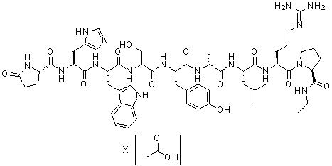 6-D-Alanine-9-(N-ethyl-L-prolinamide)-10-deglycinamide-luteinizing hormone-releasing factor (swine) acetate (salt) molecular structure (CAS 148029-26-9)