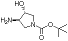 trans-3-Amino-1-Boc-4-hydroxypyrrolidine molecular structure (CAS 148214-90-8)