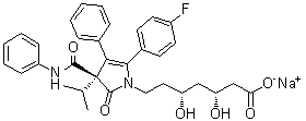 (betaR,deltaR,3R)-5-(4-Fluorophenyl)-2,3-dihydro-beta,delta-dihydroxy-3-(1-methylethyl)-2-oxo-4-phenyl-3-[(phenylamino)carbonyl]-1H-Pyrrole-1-heptanoic acid sodium salt (1:1) molecular structure (CAS 148217-40-7)