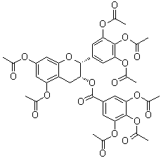 (-)-Epigallocatechin gallate octaacetate ester molecular structure (CAS 148707-39-5)