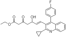 (E)-7-[2-环丙基-4-(4-氟苯基)-3-喹啉基]-5-羟基-3-氧代-6-庚烯酸乙酯分子结构 (CAS 148901-69-3)