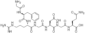 N2-[N-[N-[N-[N2-(N-Glycyl-L-phenylalanyl)-L-arginyl]glycyl]-L-alpha-aspartyl]glycyl]-L-glutamine molecular structure (CAS 148913-98-8)