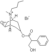 Scopolamine butylbromide molecular structure (CAS 149-64-4)