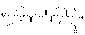 structure of CAS# 149385-65-9, Isoleucinyl-isoleucinyl-glycinyl-leucinyl-methionine;H-Ile-Ile-Gly-Leu-Met-OH