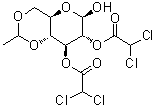 4,6-O-亚乙基-2,3-二-O-二氯乙酰基-beta-D-吡喃葡萄糖分子结构 (CAS 149403-65-6)