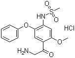 structure of CAS# 149436-41-9, N-(4-(2-Aminoacetyl)-5-methoxy-2-phenoxyphenyl)methanesulfonamide hydrochloride;2-Amino-1-(2-methoxy-4-methanesulfonylamino-5-phenoxyphenyl)ethanone hydrochloride