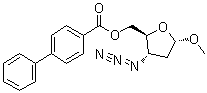Methyl 3-azido-2,3-dideoxy-alpha-D-erythro-pentofuranoside 5-[1,1'-biphenyl]-4-carboxylate molecular structure (CAS 149437-42-3)