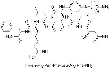 L-Asparaginyl-L-arginyl-L-asparaginyl-L-phenylalanyl-L-leucyl-L-arginyl-L-phenylalaninamide molecular structure (CAS 149471-12-5)