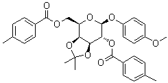 4-Methoxyphenyl 3,4-O-(1-methylethylidene)-beta-D-galactopyranoside 2,6-bis(4-methylbenzoate) molecular structure (CAS 1496536-69-6)