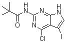 N-(4-氯-5-碘-7H-吡咯并[2,3-d]嘧啶-2-基)-2,2-二甲基丙酰胺分子结构 (CAS 149765-16-2)