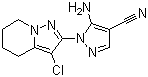 5-Amino-1-(3-chloro-4,5,6,7-tetrahydropyrazolo[1,5-a]pyridin-2-yl)-1H-pyrazole-4-carbonitrile molecular structure (CAS 149978-57-4)