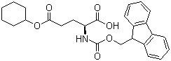 (2S)-5-(Cyclohexyloxy)-2-[[(9H-fluoren-9-ylmethoxy)carbonyl]amino]-5-oxopentanoic acid molecular structure (CAS 150047-85-1)