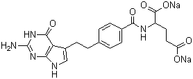 Pemetrexed disodium molecular structure (CAS 150399-23-8)