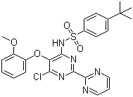 structure of CAS# 150727-06-3, 4-tert-Butyl-N-(6-chloro-5-(2-methoxyphenoxy)-2,2'-bipyrimidin-4-yl)benzenesulfonamide;N-[6-chloro-5-(2-methoxyphenoxy)[2,2'-bipyrimidin]-4-yl]-4-(1,1-dimethylethyl)benzenesulfonamide