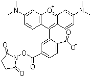 6-Carboxytetramethylrhodamine succinimidyl ester molecular structure (CAS 150810-69-8)