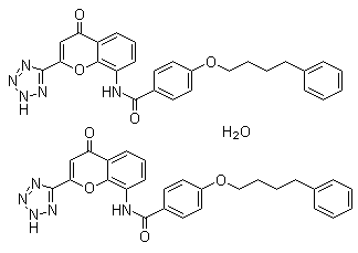 Pranlukast hemihydrate molecular structure (CAS 150821-03-7)