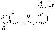 structure of CAS# 151077-62-2, 2,5-Dihydro-2,5-dioxo-N-[3-[3-(trifluoromethyl)-3H-diazirin-3-yl]phenyl]-1H-pyrrole-1-butanamide