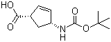 (-)-(1S,4R)-N-Boc-4-aminocyclopent-2-enecarboxylic acid molecular structure (CAS 151907-79-8)