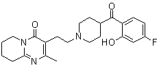 3-[2-[4-(4-Fluoro-2-hydroxybenzoyl)-1-piperidinyl]ethyl]-6,7,8,9-tetrahydro-2-methyl-4H-pyrido[1,2-a]pyrimidin-4-one molecular structure (CAS 152542-00-2)