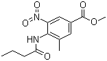 结构式 CAS# 152628-01-8, 3-甲基-4-丁酰氨基-5-硝基苯甲酸甲酯