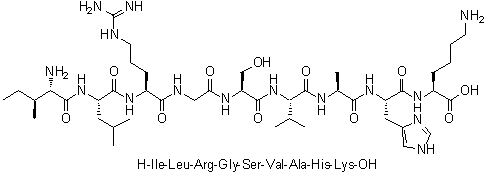 L-Isoleucyl-L-leucyl-L-arginylglycyl-L-seryl-L-valyl-L-alanyl-L-histidyl-L-lysine molecular structure (CAS 152647-29-5)