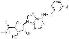 结构式 CAS# 152918-18-8, N6-(3-碘苄基)腺苷-5'-N-甲基糖酰胺