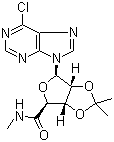 1-(6-Chloro-9H-purin-9-yl)-1-deoxy-N-methyl-2,3-O-isopropylidene-beta-D-ribofuranuronamide molecular structure (CAS 152918-47-3)