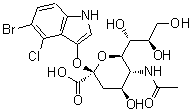 structure of CAS# 153248-52-3, N-Acetyl-2-O-(5-bromo-4-chloro-1H-indol-3-yl)-alpha-neuraminic acid;BCIN