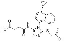 4-[[5-[(Carboxymethyl)thio]-4-(4-cyclopropylnaphthalen-1-yl)-4H-1,2,4-triazol-3-yl]amino]-4-oxobutanoic acid molecular structure (CAS 1533519-99-1)