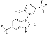 1,3-Dihydro-1-[2-hydroxy-5-(trifluoromethyl)phenyl]-5-(trifluoromethyl)-2H-benzimidazol-2-one molecular structure (CAS 153587-01-0)