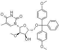 5'-O-[Bis(4-methoxyphenyl)phenylmethyl]-5-methyl-2'-O-methyluridine molecular structure (CAS 153631-19-7)