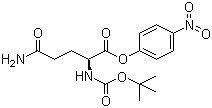 structure of CAS# 15387-45-8, 2-tert-Butoxycarbonylamino-4-carbamoylbutyric acid 4-nitrophenyl ester;Boc-Gln-ONp