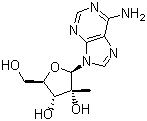 结构式 CAS# 15397-12-3, 2'-C-甲基腺苷