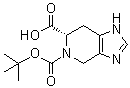 structure of CAS# 153982-44-6, (S)-1,4,6,7-Tetrahydro-5H-imidazo[4,5-c]pyridine-5,6-dicarboxylic acid 5-(1,1-dimethylethyl) ester