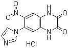 structure of CAS# 154164-30-4, 1,4-Dihydro-6-(1H-imidazol-1-yl)-7-nitro-2,3-quinoxalinedione monohydrochloride