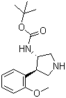 (3S,4R)-4-(2-甲氧基苯基)吡咯烷-3-基氨基甲酸叔丁酯分子结构 (CAS 154205-97-7)