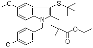1-[(4-Chlorophenyl)methyl]-3-[(1,1-dimethylethyl)thio]-5-methoxy-alpha,alpha-dimethyl-1H-indole-2-propanoic acid ethyl ester molecular structure (CAS 154325-76-5)