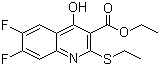 Ethyl 6,7-difluoro-2-ethylmercapto-4-hydroxyquinoline-3-carboxylate molecular structure (CAS 154330-67-3)