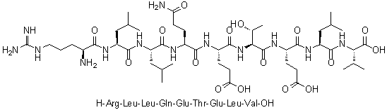 L-Arginyl-L-leucyl-L-leucyl-L-glutaminyl-L-alpha-glutamyl-L-threonyl-L-alpha-glutamyl-L-leucyl-L-valine molecular structure (CAS 154427-28-8)