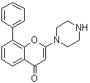 8-Phenyl-2-(1-piperazinyl)-4H-1-benzopyran-4-one molecular structure (CAS 154447-38-8)