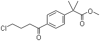 结构式 CAS# 154477-54-0, 2-[4-(4-氯-1-丁酰基)苯基]-2-甲基丙酸甲酯; 4-[4-氯-1-丁酰基]-alpha,alpha-二甲基苯乙酸甲酯
