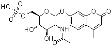 7-[[2-(Acetylamino)-2-deoxy-6-O-sulfo-alpha-D-glucopyranosyl]oxy]-4-methyl-2H-1-benzopyran-2-one molecular structure (CAS 154639-35-7)