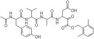 Acetyl-tyrosyl-valyl-alanyl-aspartyl-2,6-dimethylbenzoyloxymethylketone molecular structure (CAS 154674-81-4)
