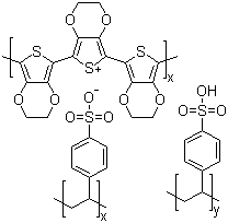 Poly(3,4-ethylenedioxythiophene)-poly(styrenesulfonate) molecular structure (CAS 155090-83-8)