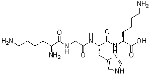 L-赖氨酰甘氨酰-L-组氨酰-L-赖氨酸分子结构 (CAS 155149-79-4)