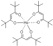structure of CAS# 15522-73-3, Tris(2,2,6,6-tetramethyl-3,5-heptanedionato)holmium