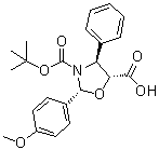 (2R,4S,5R)-2-(4-甲氧基苯基)-4-苯基-3,5-恶唑烷二甲酸 3-叔丁酯分子结构 (CAS 155396-69-3)